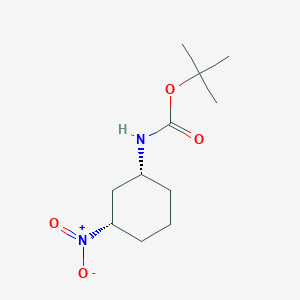 molecular formula C11H20N2O4 B13728530 cis-(3-Nitrocyclohexyl)-carbamic acid tert-butyl ester 