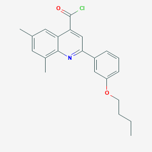 molecular formula C22H22ClNO2 B1372855 2-(3-Butoxyphenyl)-6,8-dimethylquinoline-4-carbonyl chloride CAS No. 1160262-97-4