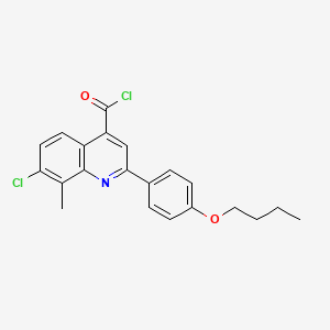 molecular formula C21H19Cl2NO2 B1372857 2-(4-Butoxyphenyl)-7-chloro-8-methylquinoline-4-carbonyl chloride CAS No. 1160255-88-8