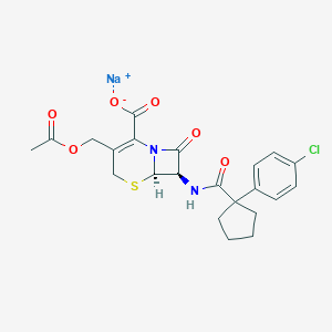 5-Thia-1-azabicyclo(4.2.0)oct-2-ene-2-carboxylic acid, 3-((acetyloxy)methyl)-7-(((1-(4-chlorophenyl)cyclopentyl)carbonyl)amino)-8-oxo-, monosodium salt, (6R-trans)-
