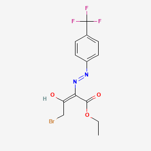 molecular formula C13H12BrF3N2O3 B13728643 ethyl (2Z)-4-bromo-3-oxo-2-{2-[4-(trifluoromethyl)phenyl]hydrazin-1-ylidene}butanoate 