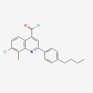 molecular formula C21H19Cl2NO B1372866 2-(4-Butylphenyl)-7-chloro-8-methylquinoline-4-carbonyl chloride CAS No. 1160256-30-3