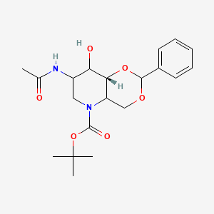 molecular formula C20H28N2O6 B13728673 tert-butyl (8aR)-7-acetamido-8-hydroxy-2-phenyl-4,4a,6,7,8,8a-hexahydro-[1,3]dioxino[5,4-b]pyridine-5-carboxylate 