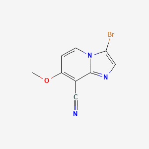 molecular formula C9H6BrN3O B1372876 3-Bromo-7-methoxyimidazo[1,2-a]pyridine-8-carbonitrile CAS No. 1072944-45-6