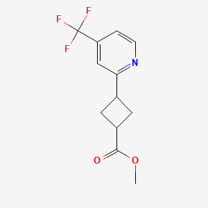molecular formula C12H12F3NO2 B13728778 Methyl 3-[4-(Trifluoromethyl)-2-pyridyl]cyclobutanecarboxylate 