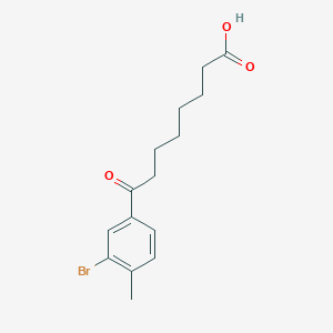 molecular formula C15H19BrO3 B1372883 8-(3-Bromo-4-methylphenyl)-8-oxooctanoic acid CAS No. 898767-25-4