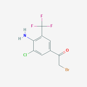 molecular formula C9H6BrClF3NO B137290 1-[4-氨基-3-氯-5-(三氟甲基)苯基]-2-溴乙酮 CAS No. 97760-87-7
