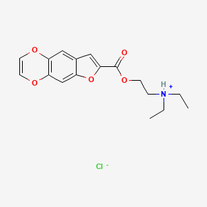molecular formula C17H20ClNO5 B13729017 Furo(2,3-g)-1,4-benzodioxin-7-carboxylic acid, diethylaminoethyl ester, hydrochloride CAS No. 35689-41-9