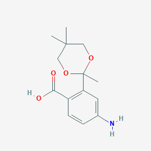 B1372904 4-Amino-2-(2,5,5-trimethyl-1,3-dioxan-2-yl)benzoic acid CAS No. 217197-05-2
