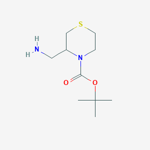 molecular formula C10H20N2O2S B1372905 Tert-butyl 3-(aminomethyl)thiomorpholine-4-carboxylate CAS No. 1220039-36-0