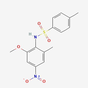 molecular formula C15H16N2O5S B13729161 N-(2-Methoxy-6-methyl-4-nitrophenyl)-4-methylbenzenesulfonamide 