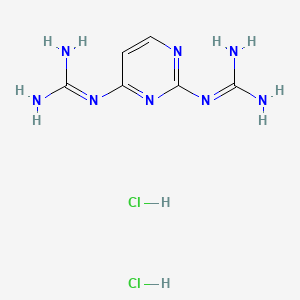 molecular formula C6H12Cl2N8 B13729226 2,4-Diguanidinopyrimidine dihydrochloride CAS No. 30953-40-3