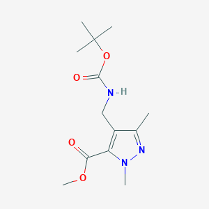 molecular formula C13H21N3O4 B13729252 Methyl 4-[(Boc-amino)methyl]-1,3-dimethyl-1H-pyrazole-5-carboxylate 