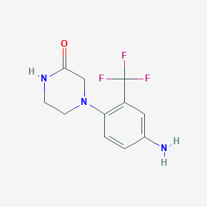 molecular formula C11H12F3N3O B1372926 4-(4-Amino-2-(trifluoromethyl)phenyl)piperazin-2-one CAS No. 1183065-10-2