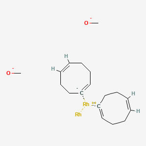 molecular formula C18H28O2Rh2-2 B13729276 Bis(1,5-cyclooctadiene)dimethoxydirhodium 
