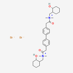 molecular formula C34H50Br2N2O4 B13729468 Ammonium, (4,4'-biphenylylenebis(2-oxoethylene))bis(((2-hydroxycyclohexyl)methyl)dimethyl-, dibromide CAS No. 28979-97-7