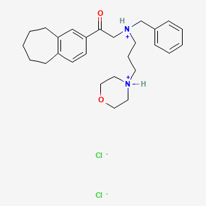 molecular formula C27H38Cl2N2O2 B13729472 benzyl-(3-morpholin-4-ium-4-ylpropyl)-[2-oxo-2-(6,7,8,9-tetrahydro-5H-benzo[7]annulen-3-yl)ethyl]azanium;dichloride CAS No. 42882-49-5
