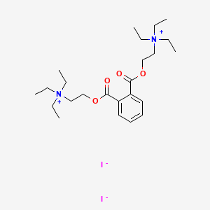 molecular formula C24H42I2N2O4 B13729508 triethyl-[2-[2-[2-(triethylazaniumyl)ethoxycarbonyl]benzoyl]oxyethyl]azanium;diiodide CAS No. 21480-09-1