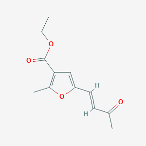 molecular formula C12H14O4 B13729524 ethyl 2-methyl-5-[(E)-3-oxobut-1-enyl]furan-3-carboxylate 