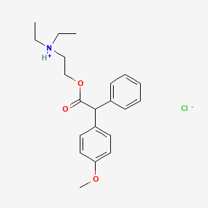 molecular formula C21H28ClNO3 B13729562 diethyl-[2-[2-(4-methoxyphenyl)-2-phenylacetyl]oxyethyl]azanium;chloride CAS No. 3668-48-2