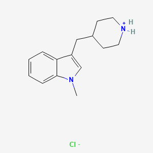 molecular formula C15H21ClN2 B13729596 Indole, 1-methyl-3-(4-piperidylmethyl)-, hydrochloride CAS No. 3558-36-9