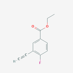 molecular formula C11H9FO2 B1372970 Ethyl 3-ethynyl-4-fluorobenzoate CAS No. 1263284-56-5
