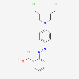 molecular formula C19H21Cl2N3O2 B13729702 Azobenzene, 4-bis(2-chloropropyl)amino-2'-carboxy- CAS No. 40136-91-2