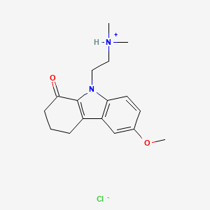 molecular formula C17H23ClN2O2 B13729716 Carbazol-1(2H)-one, 3,4-dihydro-9-(2-(dimethylamino)ethyl)-6-methoxy-, monohydrochloride CAS No. 18638-84-1