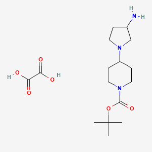 molecular formula C16H29N3O6 B13729739 Tert-butyl 4-(3-aminopyrrolidin-1-yl)piperidine-1-carboxylate oxalate 