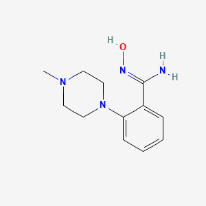 molecular formula C12H18N4O B13729761 N'-Hydroxy-2-(4-methylpiperazin-1-yl)benzimidamide 