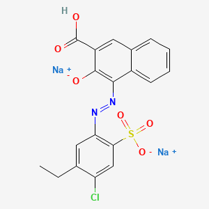 molecular formula C19H13ClN2Na2O6S B13729764 Disodium 4-[(4-chloro-5-ethyl-2-sulfonatophenyl)azo]-3-hydroxy-2-naphthoate CAS No. 32041-58-0