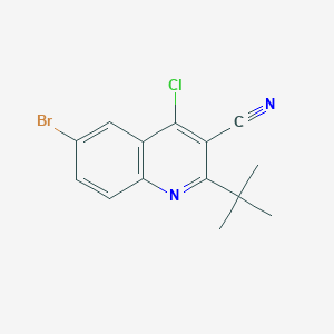 molecular formula C14H12BrClN2 B1372978 6-Bromo-2-tert-butyl-4-chloroquinoline-3-carbonitrile CAS No. 1263281-06-6