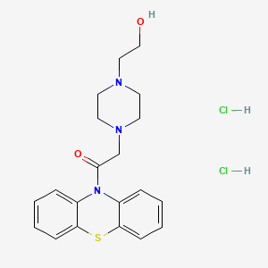 molecular formula C20H25Cl2N3O2S B13729786 Ketone, (4-(2-hydroxyethyl)piperazinyl)methyl phenothiazin-10-yl, dihydrochloride CAS No. 29573-89-5