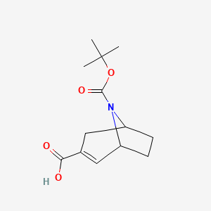 molecular formula C13H18NO4- B1372980 8-Boc-8-azabicyclo[3.2.1]oct-2-ene-3-carboxylic Acid CAS No. 1204809-89-1