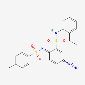 molecular formula C21H20N4O4S2 B13729810 N-[4-Diazo-2-[[(2-ethylphenyl)amino]sulfonyl]cyclohexa-2,5-dien-1-ylidene]-P-toluenesulfonamide 