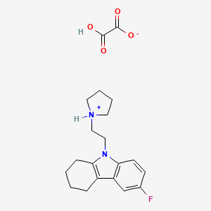 molecular formula C20H25FN2O4 B13729813 Carbazole, 1,2,3,4-tetrahydro-6-fluoro-9-(2-pyrrolidinoethyl)-, oxalate CAS No. 41734-58-1