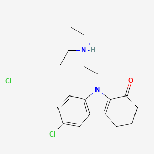 molecular formula C18H24Cl2N2O B13729853 Carbazol-1(2H)-one, 3,4-dihydro-6-chloro-9-(2-(diethylamino)ethyl)-, monohydrochloride CAS No. 18638-87-4