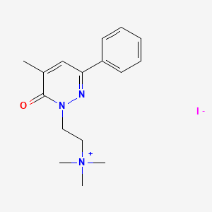 molecular formula C16H22IN3O B13729882 Ammonium, (2-(4-methyl-3-oxo-6-phenyl-2-(2H)pyridazinyl)ethyl)trimethyl-, iodide CAS No. 30321-83-6