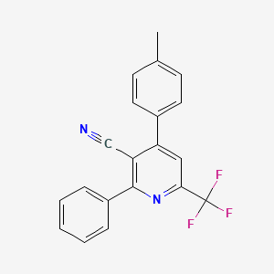 molecular formula C20H13F3N2 B13729893 2-Phenyl-4-(p-tolyl)-6-(trifluoromethyl)nicotinonitrile 