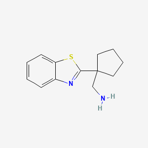 molecular formula C13H16N2S B1372996 [1-(1,3-Benzothiazol-2-yl)cyclopentyl]methanamine CAS No. 1211510-82-5