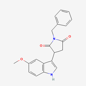 molecular formula C20H18N2O3 B13729977 N-Benzyl-3-(5-methoxyindol-3-yl)succinimide 