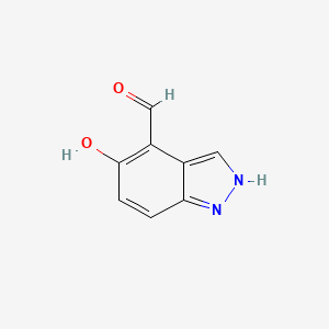 molecular formula C8H6N2O2 B13730069 5-Hydroxy-1h-indazole-4-carboxaldehyde 