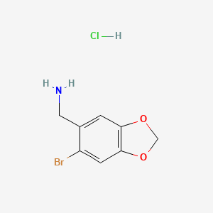 molecular formula C8H9BrClNO2 B1373008 [(6-Bromo-1,3-benzodioxol-5-yl)methyl]amine hydrochloride CAS No. 1211502-62-3