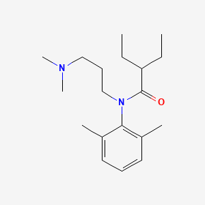 molecular formula C19H32N2O B13730605 Butyranilide, N-(3-(dimethylamino)propyl)-2',6'-dimethyl-2-ethyl- CAS No. 20682-39-7