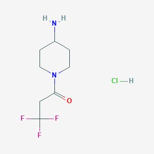 molecular formula C8H14ClF3N2O B1373064 1-(4-Aminopiperidin-1-yl)-3,3,3-trifluoropropan-1-one hydrochloride CAS No. 1187160-03-7