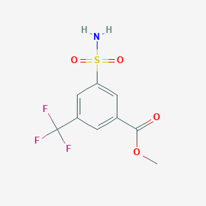 molecular formula C9H8F3NO4S B1373071 Methyl 3-sulfamoyl-5-(trifluoromethyl)benzoate CAS No. 1240528-31-7
