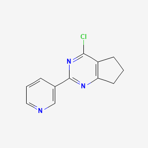 3-{4-chloro-5H,6H,7H-cyclopenta[d]pyrimidin-2-yl}pyridine