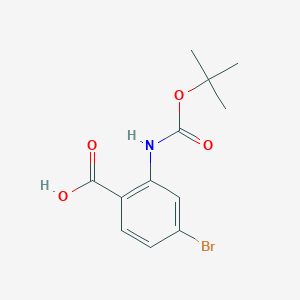 molecular formula C12H14BrNO4 B1373077 4-Bromo-2-{[(tert-butoxy)carbonyl]amino}benzoic acid CAS No. 1183031-46-0