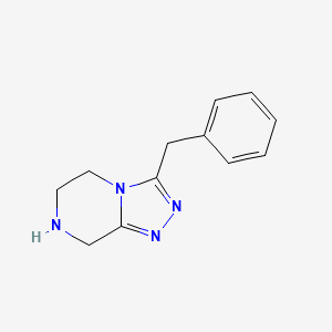 molecular formula C12H14N4 B1373099 3-benzyl-5H,6H,7H,8H-[1,2,4]triazolo[4,3-a]pyrazine CAS No. 1035454-21-7