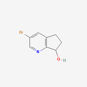 molecular formula C8H8BrNO B1373103 3-Bromo-6,7-dihydro-5H-cyclopenta[B]pyridin-7-OL CAS No. 1379342-51-4